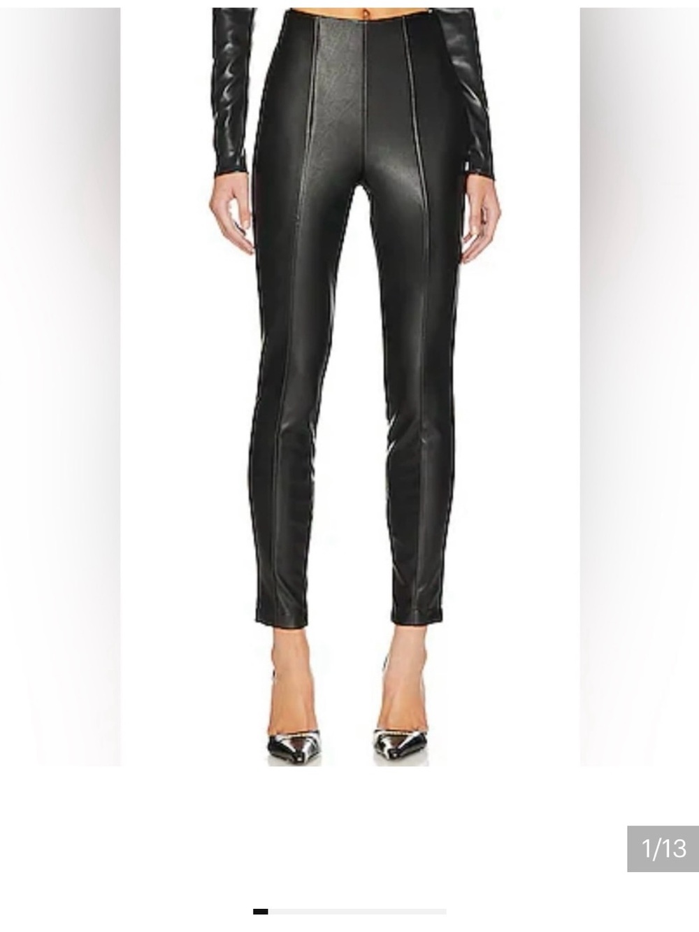 AFRM Black Faux Leather High-Waist Skinny Pants